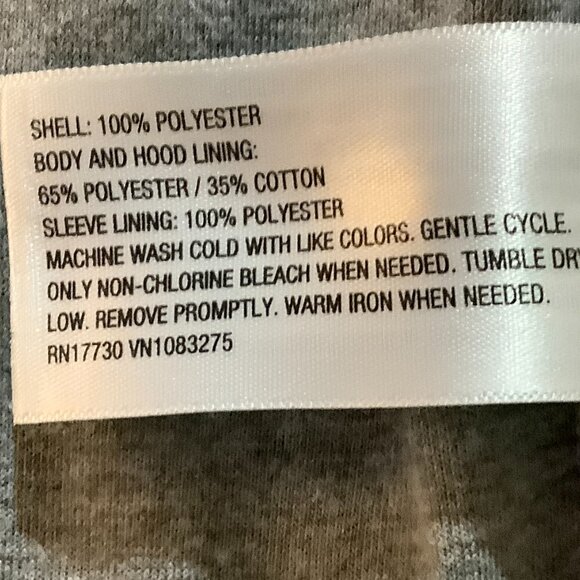 Jacket Water Resistant Hip Length Merona  Large Charcoal - Picture 12 of 12